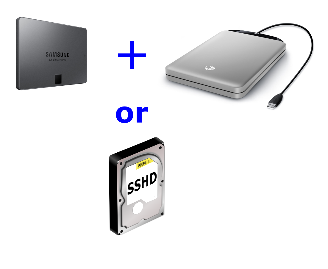 laptop drive combo - SSD plus ext or sshd
