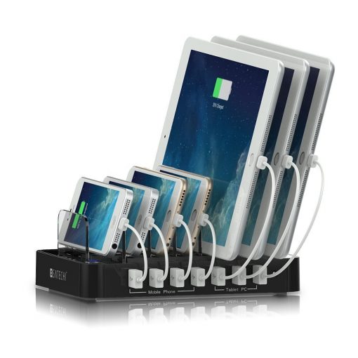 Satechi 7-Port USB Charging Station Dock for iPhone 6 Plus/6/5S/5C/5/4S, iPad Pro/Air/Mini/3/2/1, Samsung Galaxy S6 Edge/S6/S5/S4/S3/Note/Note2/Tab, iPod, Nexus, HTC, and more (Black)
