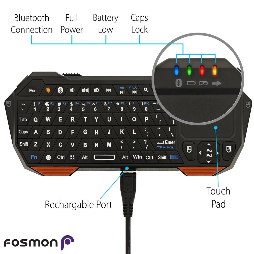 Fosmon Portable Lightweight Mini Wireless Bluetooth Keyboard review