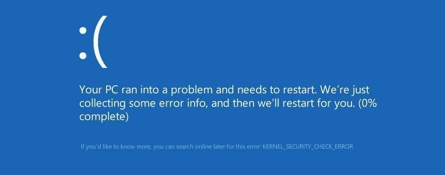 KERNEL_SECURITY_CHECK_FAILURE