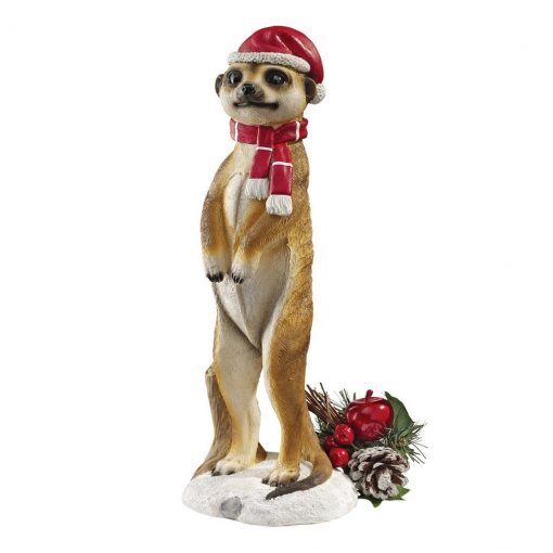 Merry Meerkat Holiday Porch Greeter Meerkat Statue: Set of Two