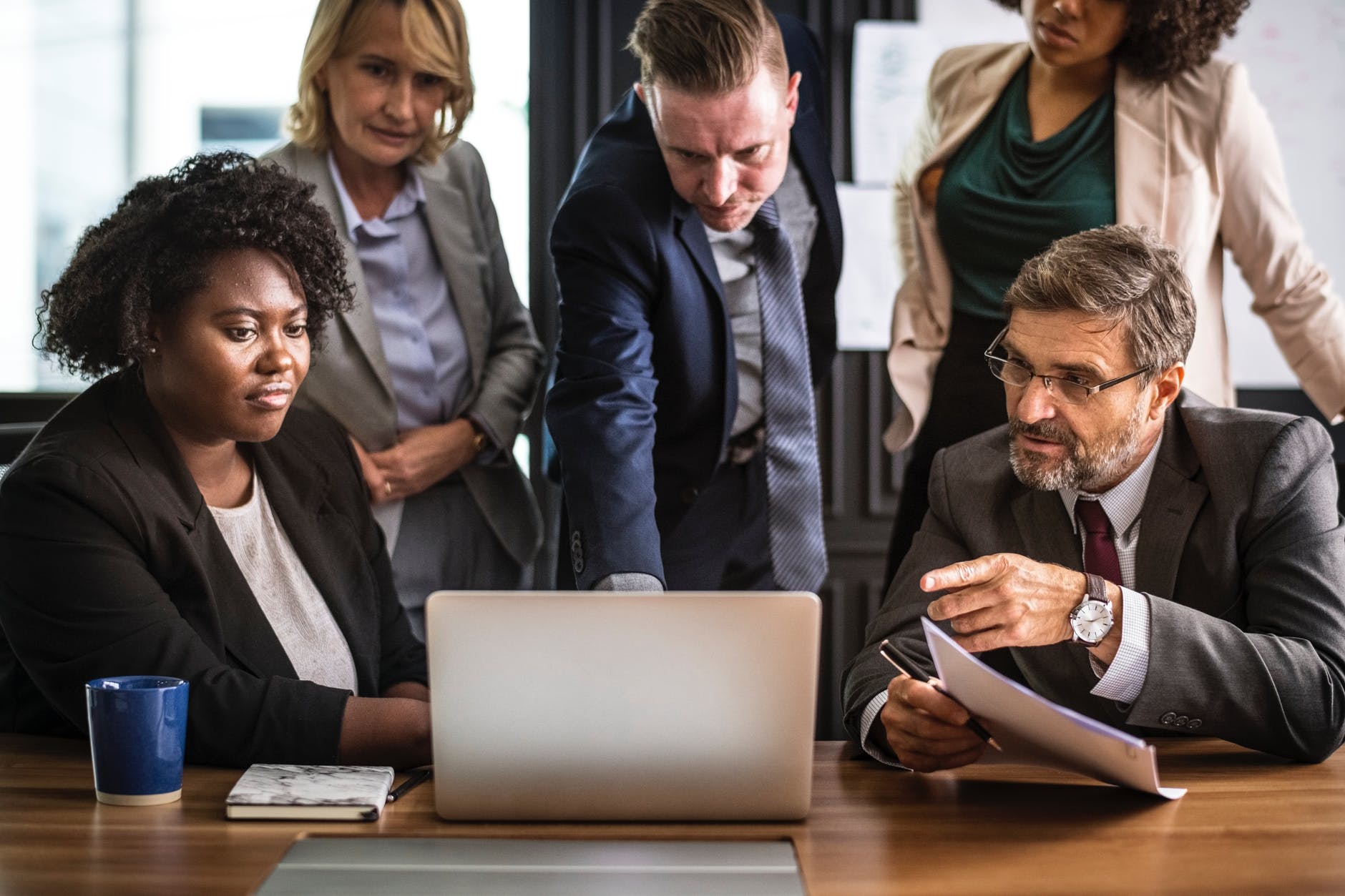 group of people in a meeting