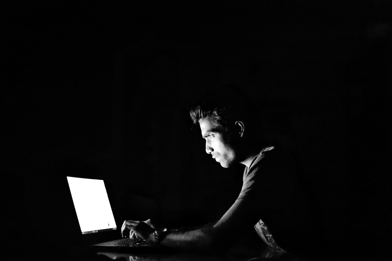 using laptop in the dark