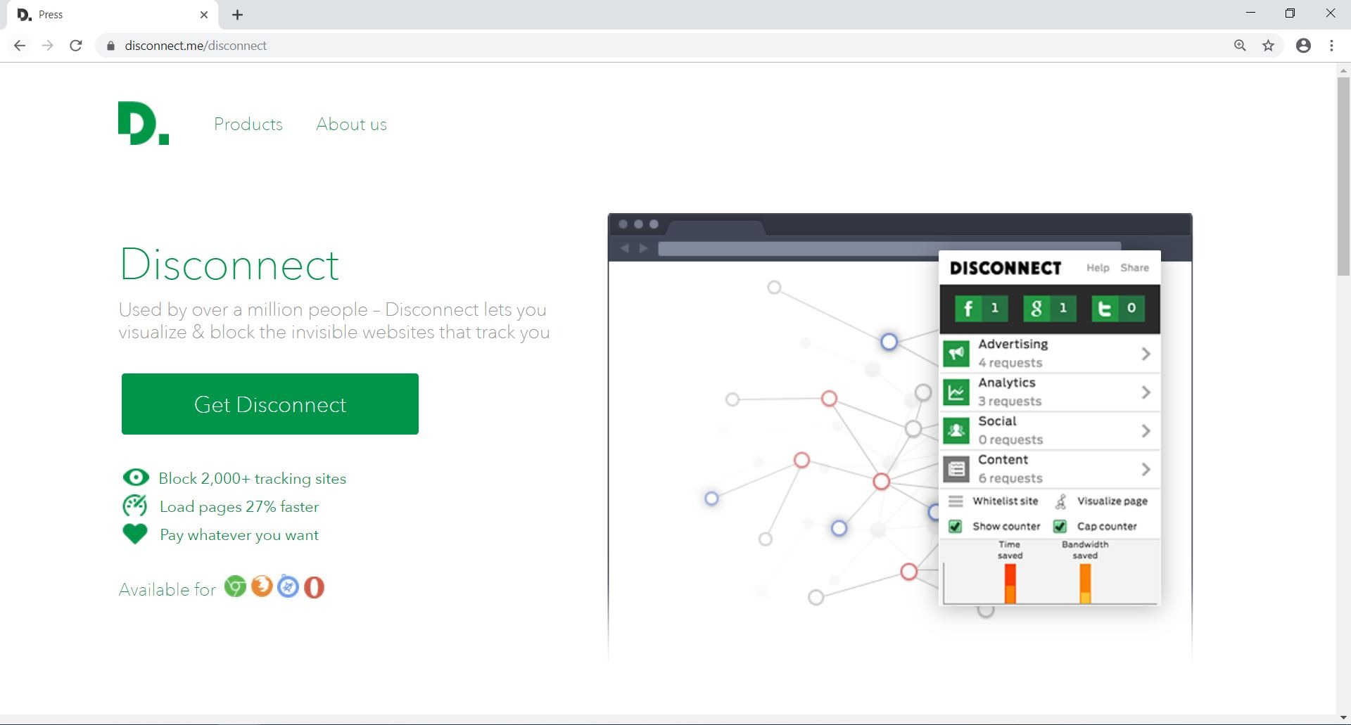 webpage for the basic disconnect vpn product(1)