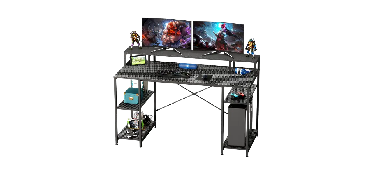 Bestier Gaming Desk with Monitor Shelf