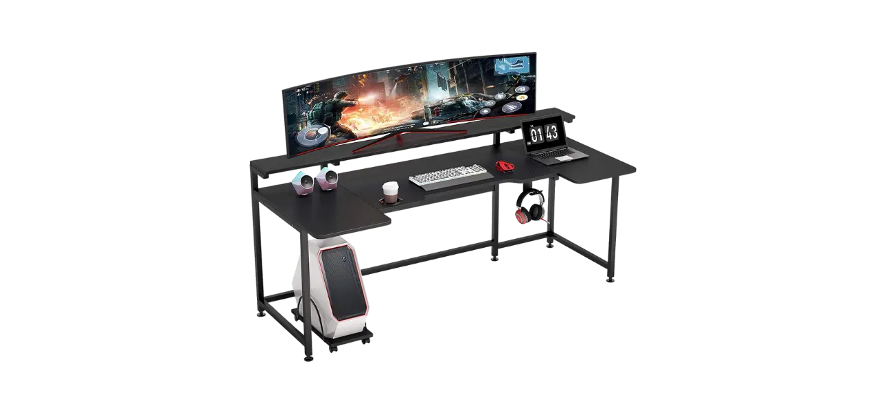  Tribesigns U Shaped Computer Desk with Hutch